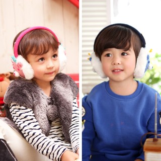 (最後現貨各1)KIDN102049【9折】【童】<特> 韓國毛絨大嘴熊耳罩-4色